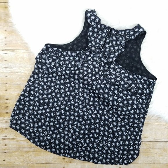 LOFT Floral Ruffle Back Shell Top - Picture 4 of 6